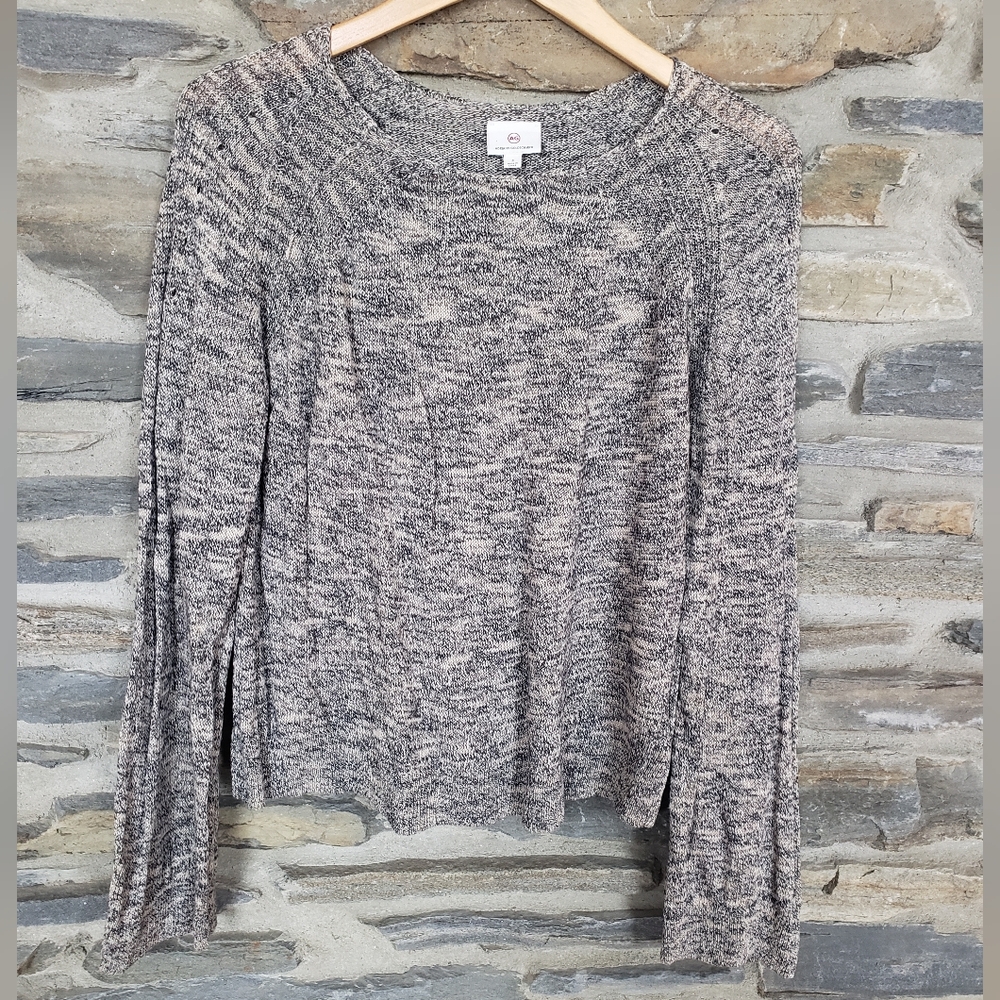 AG Adriano Goldschmied Linen Cotton Sweater Small Gray